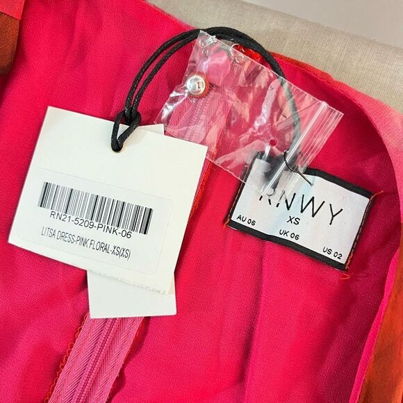 RUNAWAY NWT long sleeve ruched skirt LITSA DRESS PINK size xs or 2 - Picture 11 of 14